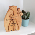 Пазл Семья медведей из дерева